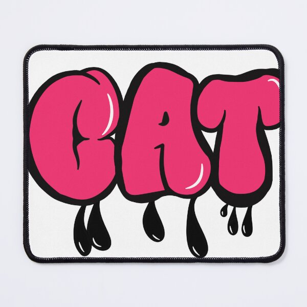 Item preview, Bubble Graffiti Text “CAT” in Pink designed and sold by MeowTouch Art.
