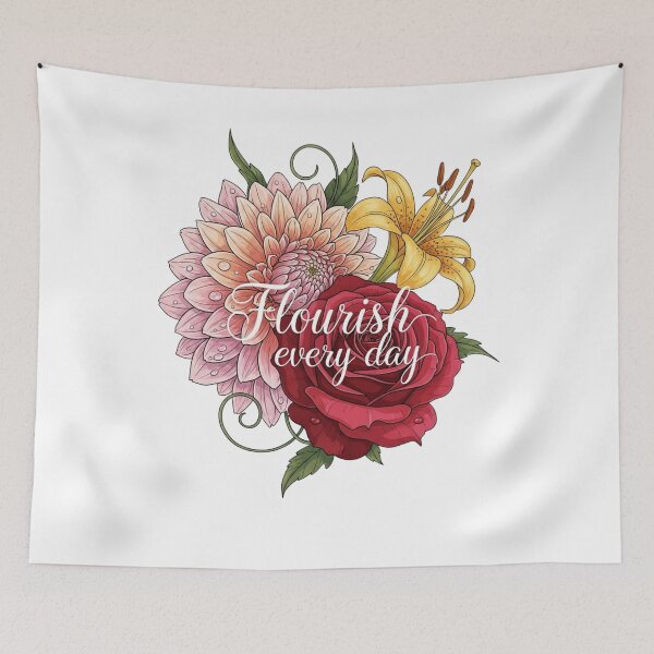 Item preview, Flourish Every Day Floral, Transparent Bloom Graphic Design  designed and sold by Design_Your_Day.