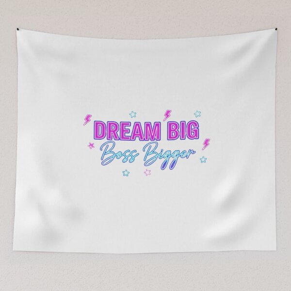 Item preview, Dream Big Boss Bigger Neon Typography. Girl Boss Motivational Quote designed and sold by Aarvya Fashion Club ( A.F.C ).