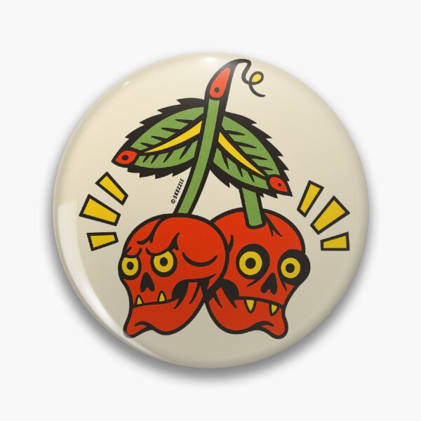 Item preview, Retro Sticker Creature Cherry Pair with Cartoon Faces  designed and sold by Skuzzle.