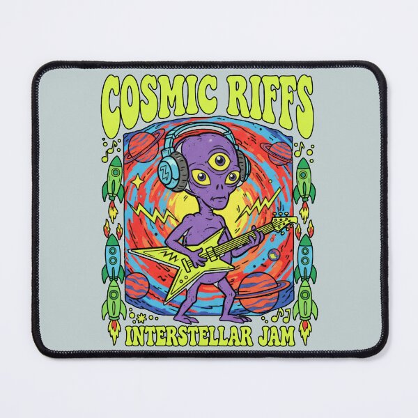 Item preview, Cosmic Riffs Interstellar Jam - Psychedelic Alien Guitarist designed and sold by AwesomeBeyondLimits.