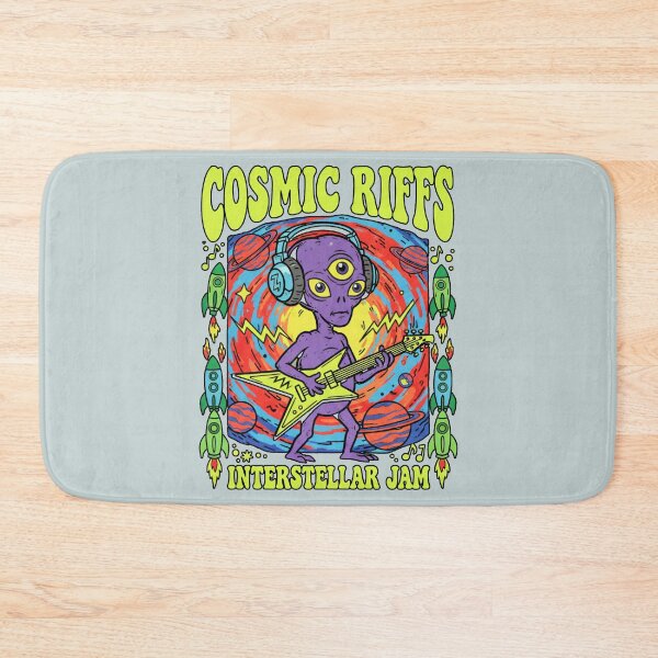 Item preview, Cosmic Riffs Interstellar Jam - Psychedelic Alien Guitarist designed and sold by AwesomeBeyondLimits.