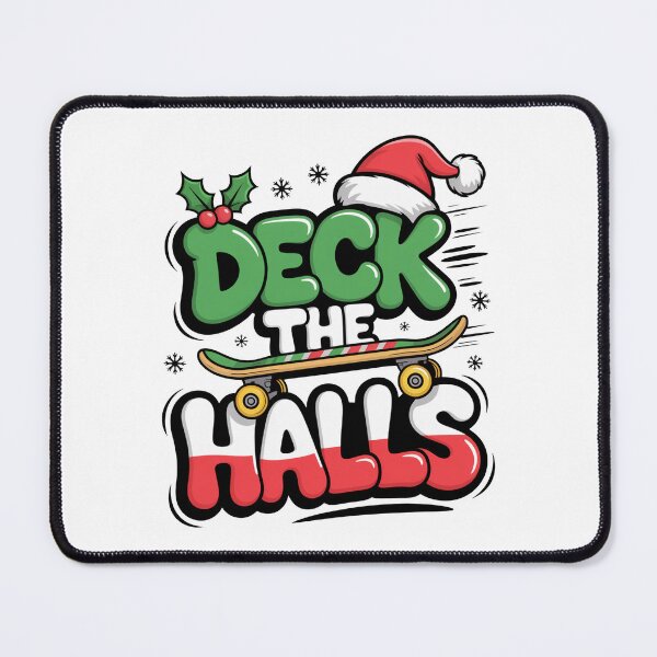 Item preview, Deck the Halls Skateboard Christmas designed and sold by MonkiFlipp.