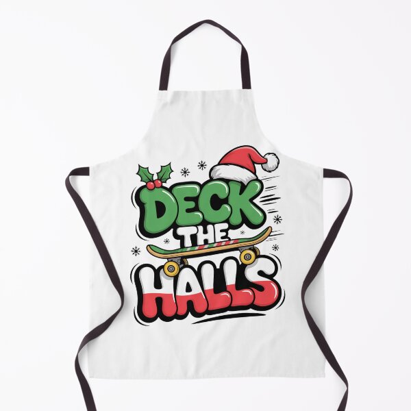 Item preview, Deck the Halls Skateboard Christmas designed and sold by MonkiFlipp.
