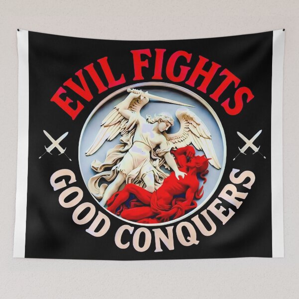 Item preview, Good Conquers Evil | Angel vs Devil Spiritual Warfare Art designed and sold by PatriotPrint.