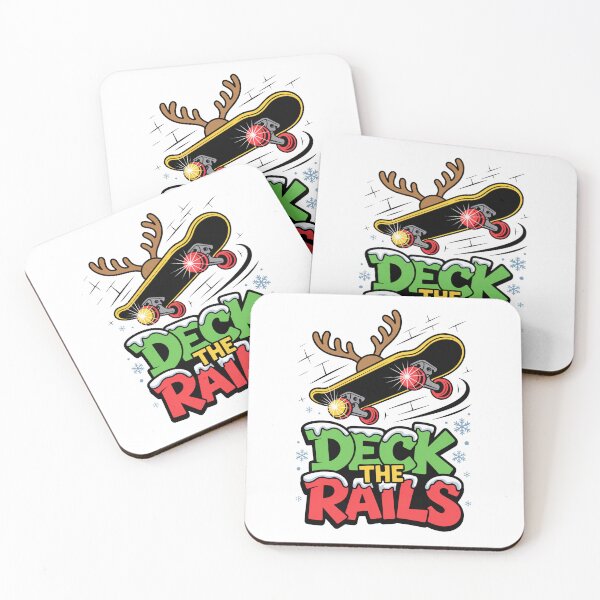 Item preview, Patineta navideña Deck the Rails designed and sold by MonkiFlipp.