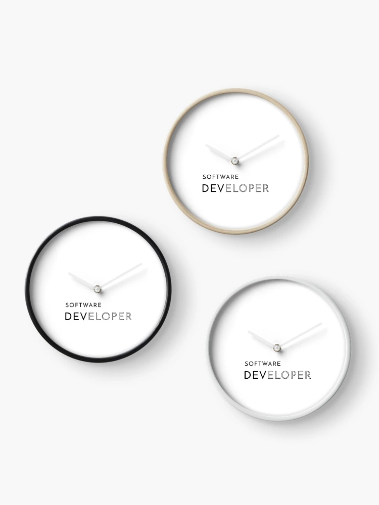 Thumbnail 3 of 4, Clock, Software Developer (Inverted) designed and sold by developer-gifts.