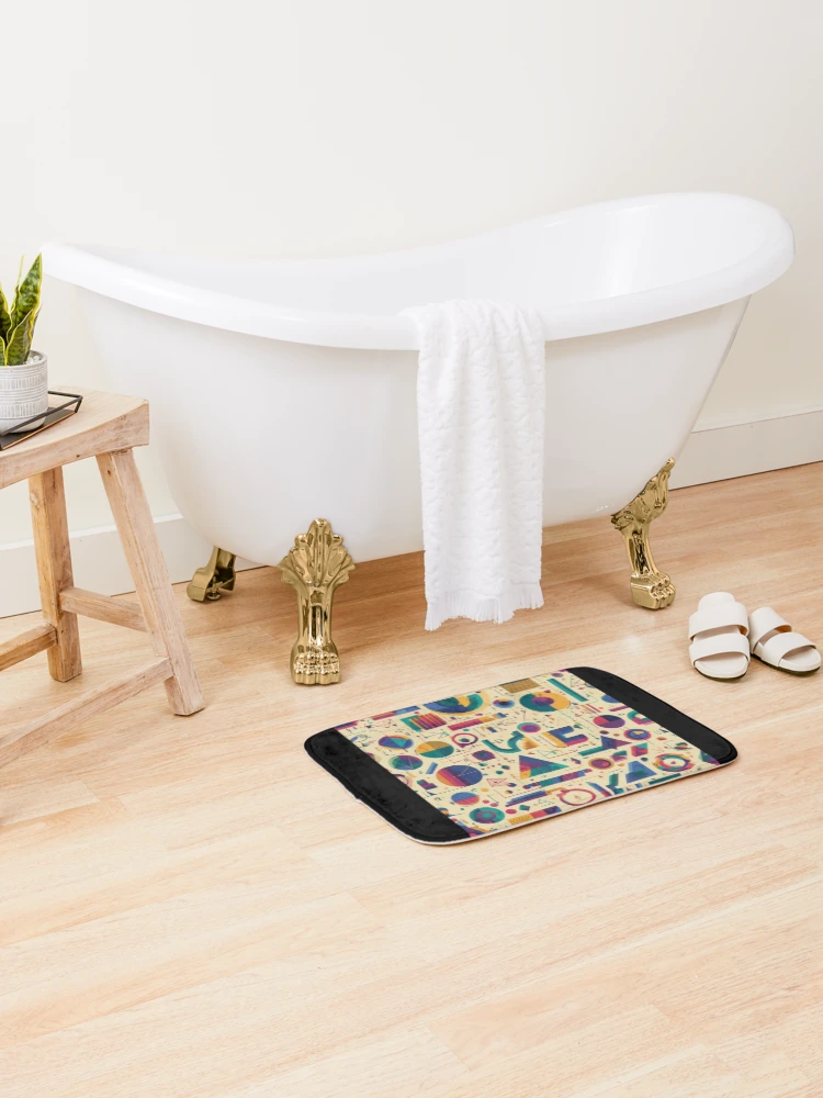 Thumbnail 2 of 6, Bath Mat, Abstract enthusiasts pattern  designed and sold by SmileshareShop.