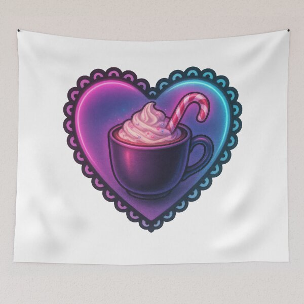 Item preview, Gothic kawaii heart with hot chocolate cup designed and sold by olenapetol.