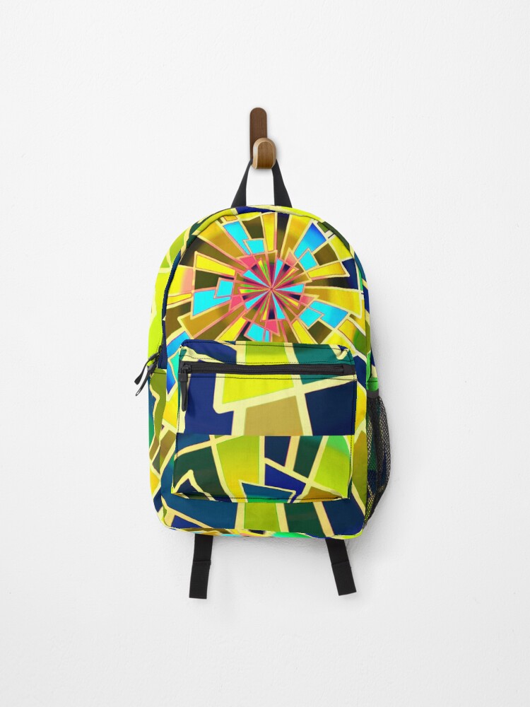 Thumbnail 1 of 3, Backpack, Triangulation Lemon Retro Style Abstract designed and sold by Lycanth.