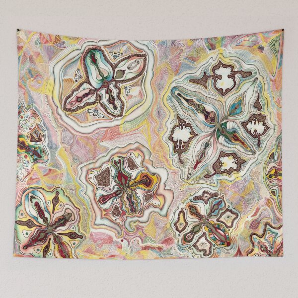 Item preview, Dessert for The Dinner Party Colored Pencils Gold Ink designed and sold by Taleyedoscopic.