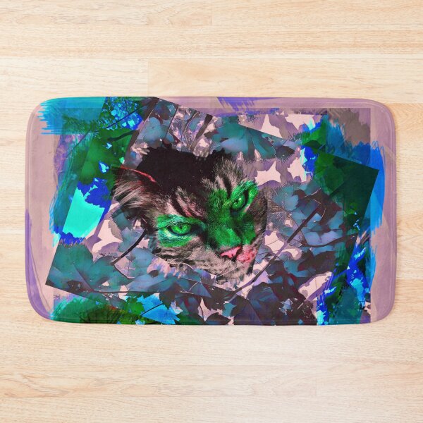 Item preview, AUTUMN TREE CAT IN SHADES OF BRIGHT VIOLET, PURPLE, CYAN AND BLUE designed and sold by Most1234.