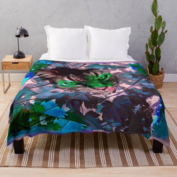 Item preview, AUTUMN TREE CAT IN SHADES OF BRIGHT VIOLET, PURPLE, CYAN AND BLUE designed and sold by Most1234.