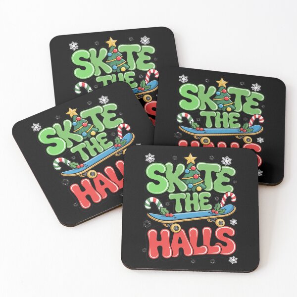Item preview, Skate the Halls Funny Christmas Skateboard designed and sold by MonkiFlipp.