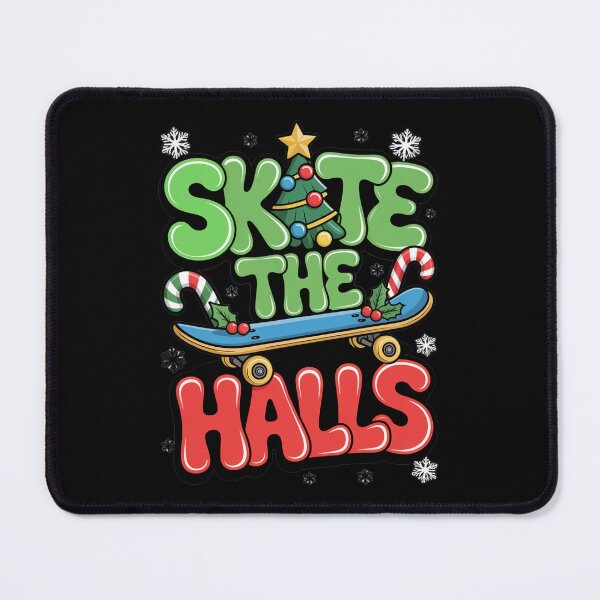 Item preview, Skate the Halls Funny Christmas Skateboard designed and sold by MonkiFlipp.