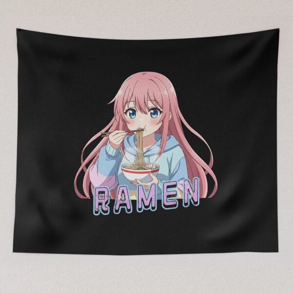Item preview, Cute Anime Girl Eating Ramen Japanese Food designed and sold by Design_Your_Day.
