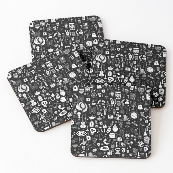 Item preview, Black and white creepy abstract  pattern  designed and sold by SmileshareShop.