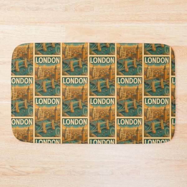Item preview, London, England Skyline Vintage Travel Art – Urban Retro Dreams designed and sold by Earth Celebration Designs.