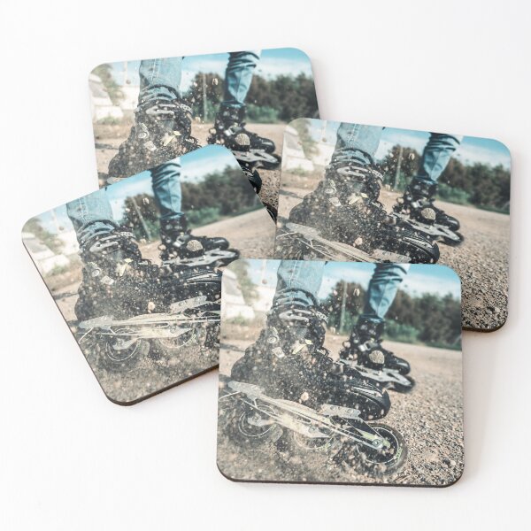 Item preview, Dynamic Inline Skater Kicking Up Gravel Dust and Stones at High Speed designed and sold by MDB_Shop.