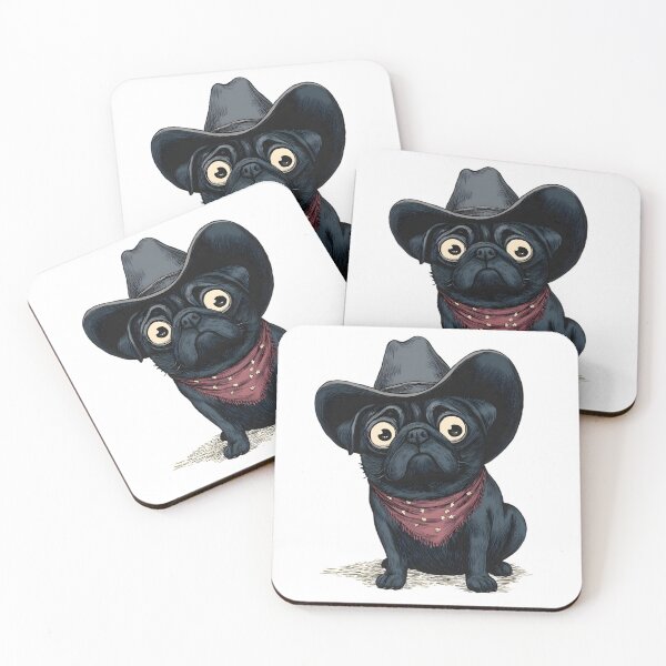 Item preview, Sad Cowboy Pug Dog Funny Western Outfit Pug Cowboy Meme I designed and sold by WolfmanProphecy.