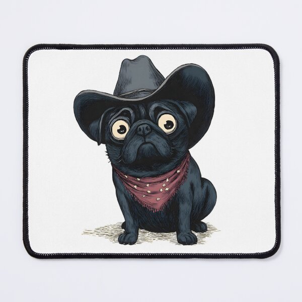 Item preview, Sad Cowboy Pug Dog Funny Western Outfit Pug Cowboy Meme I designed and sold by WolfmanProphecy.