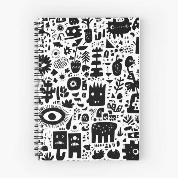 Item preview, Black and white positive creatures abstract  pattern  designed and sold by SmileshareShop.