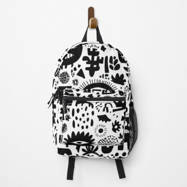 Item preview, Black and white positive creatures abstract pattern designed and sold by SmileshareShop.