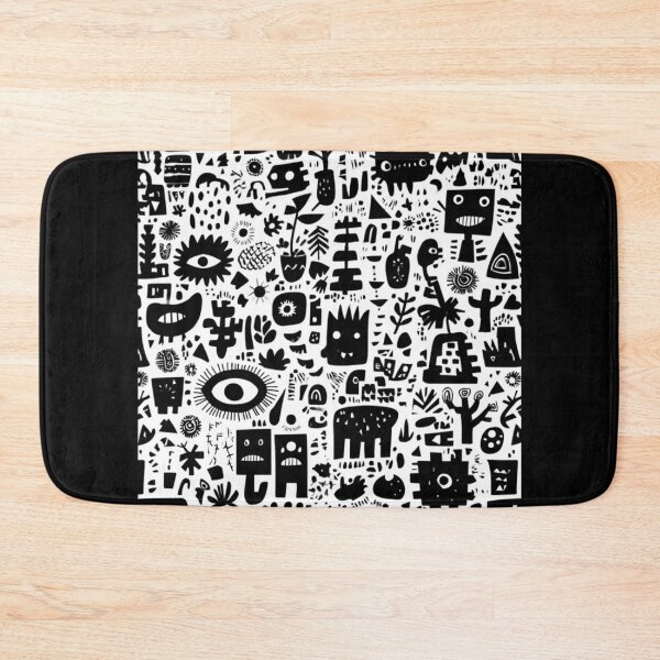 Item preview, Black and white positive creatures abstract  pattern  designed and sold by SmileshareShop.