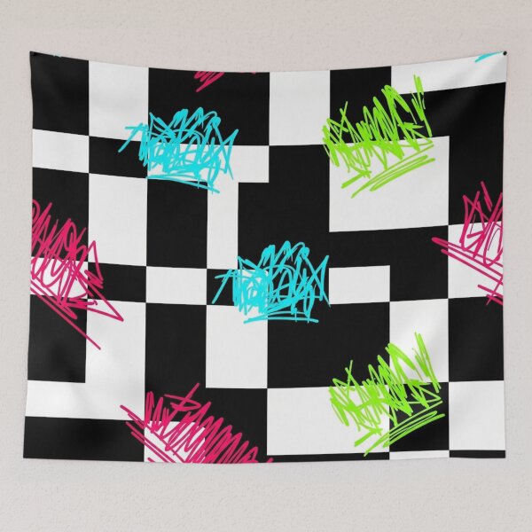Item preview, Neon Graffiti Checkerboard designed and sold by jumpercat.