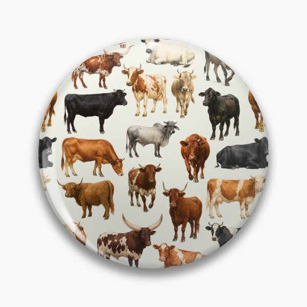 Item preview, Domesticated Cattle Breeds Retro Farm Illustration Chart designed and sold by kakarikihill.