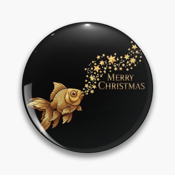 Item preview, Magic Goldfish Christmas | Golden Stars Holiday Sublimation Design, Merry Christmas  designed and sold by Design_Your_Day.