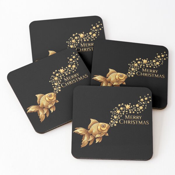 Item preview, Magic Goldfish Christmas | Golden Stars Holiday Sublimation Design, Merry Christmas  designed and sold by Design_Your_Day.