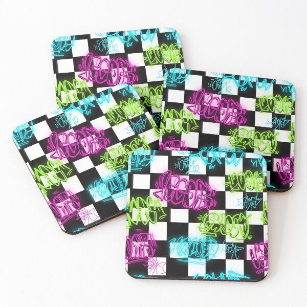 Item preview, Neon Scribble Checkered Design designed and sold by jumpercat.