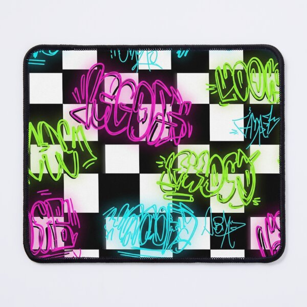 Item preview, Neon Scribble Checkered Design designed and sold by jumpercat.