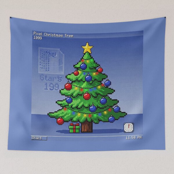 Item preview, Vintage 1999 Pixel Art Christmas Tree Sticker | 8-Bit Festive Graphic | Old School Gaming Aesthetic  designed and sold by Design_Your_Day.
