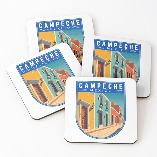 Item preview, Campeche in Mexico, Vintage Travel Art Badge designed and sold by MaateoDesign.