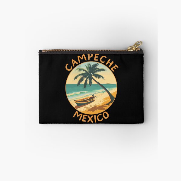 Artikelvorschau, Campeche in Mexiko, Retro-Reisekunst-Kreis-Emblem entworfen und verkauft von MaateoDesign.