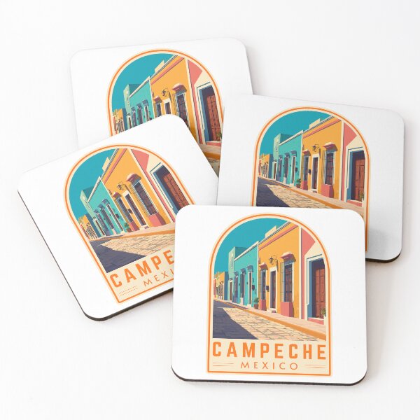 Item preview, Campeche in Mexico, Vintage Travel Art Landscape designed and sold by MaateoDesign.