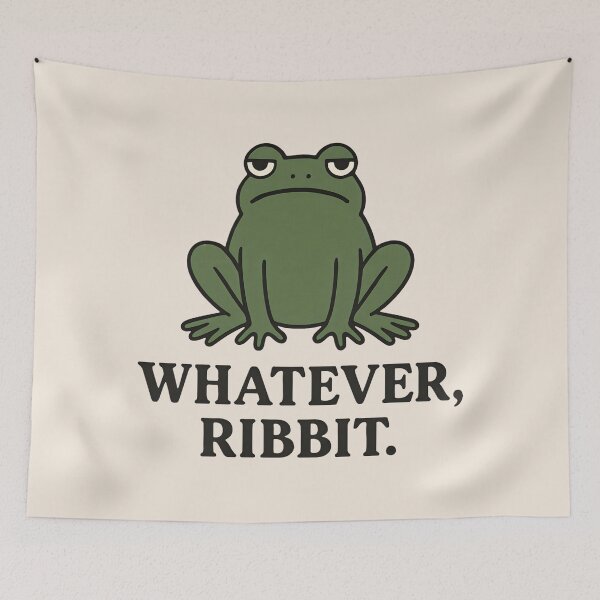 Item preview, Grumpy Frog “Whatever, Ribbit” Funny Minimalist Design designed and sold by SidTastic .