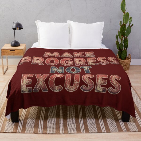 Item preview, Make Progress Not Excuses Retro Distressed Design Vintage Motivational Quote designed and sold by Design_Your_Day.