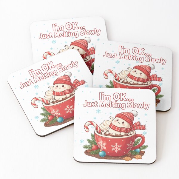 Item preview, Cute Melting Marshmallow Hot Cocoa – Funny Winter Kawaii Christmas Design designed and sold by ZYNORAworld.