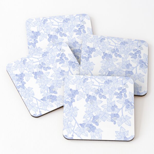 Item preview, Salmonberry Toile - Toileberry bright - all blue designed and sold by Stephanie Fiona Design.