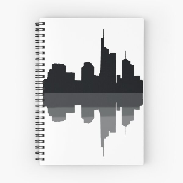 Item preview, Minimalist city skyline silhouette in black with reflection – Urban graphic design by Mr. Organosi designed and sold by MrOrganosi.