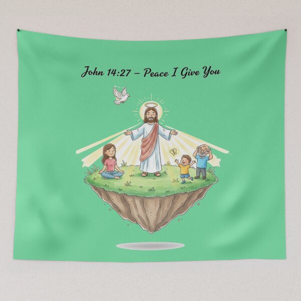 Item preview,  Bible verse, John 14:27, Jesus peace, 3D sketch, cute art, designed and sold by PaintMeWorld.