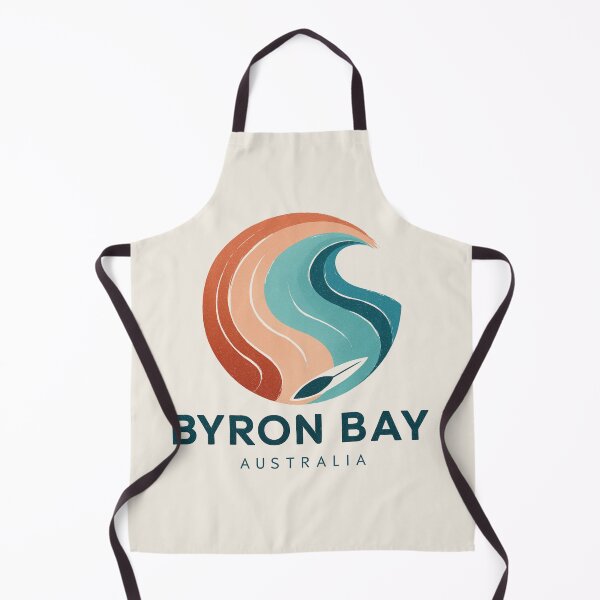 Item preview, Byron Bay Australia Retro Wave Logo with Orange Blue Gradient Surf Design designed and sold by Blurbean.