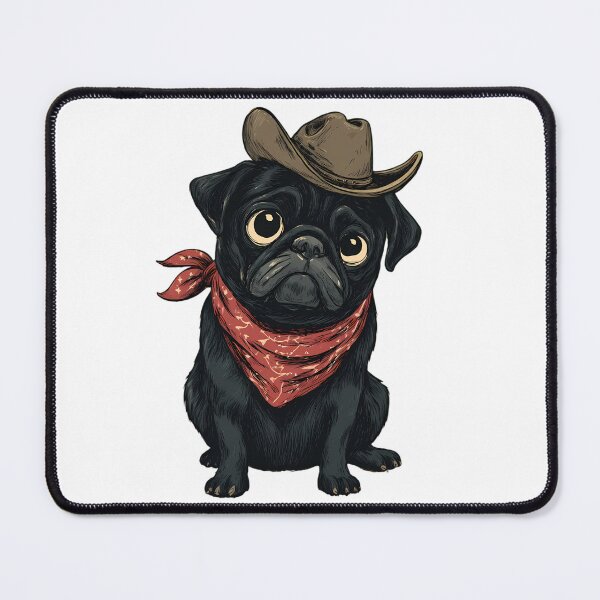Item preview, Sad Cowboy Pug Dog Funny Western Outfit Pug Cowboy Meme II designed and sold by WolfmanProphecy.