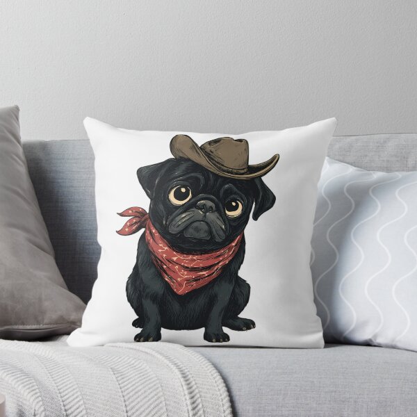Item preview, Sad Cowboy Pug Dog Funny Western Outfit Pug Cowboy Meme II designed and sold by WolfmanProphecy.