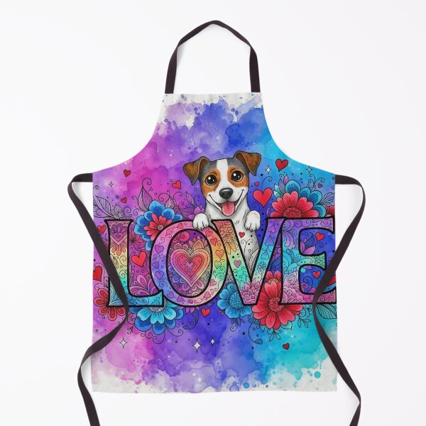 Item preview, Cute Jack Russell LOVE Art – Colorful Floral Dog Illustration for Pet Lovers designed and sold by Pixel Pout.