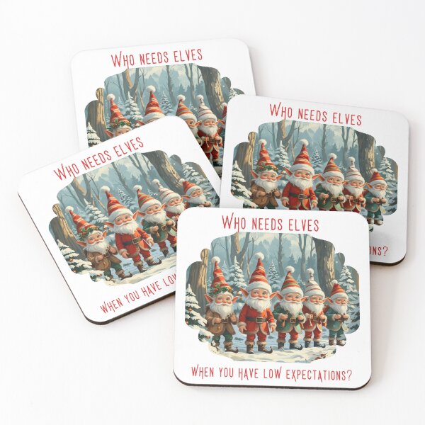 Item preview, Funny Christmas Elves – Low Expectations Holiday Humor designed and sold by PAPIRO SIGLO XXI.