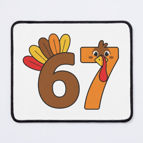 Item preview, Joyful Turkey Face 67 Happy Thanksgiving Art , Cute Retro Number Design designed and sold by Design_Your_Day.
